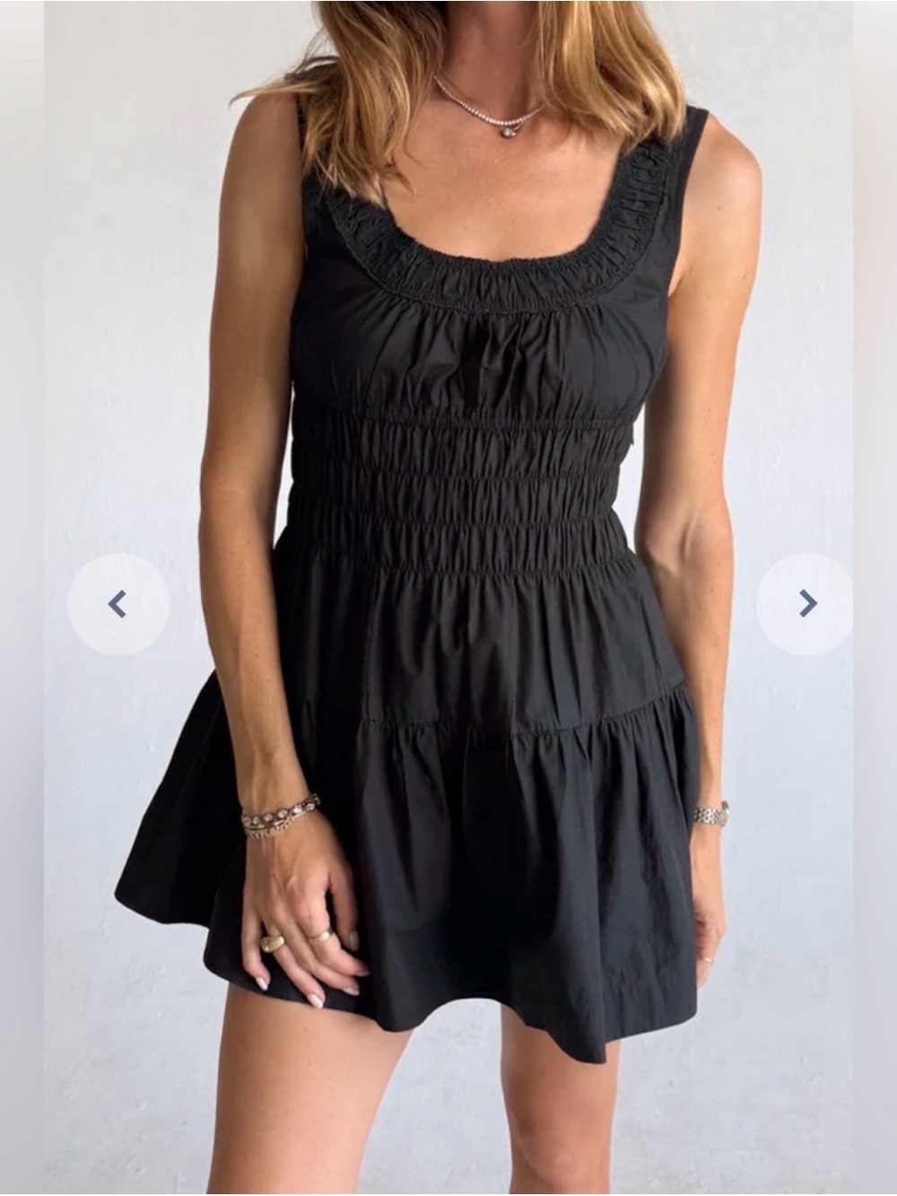 NWT Ciao Lucia Kala Black Cotton Smocked Dress size XL